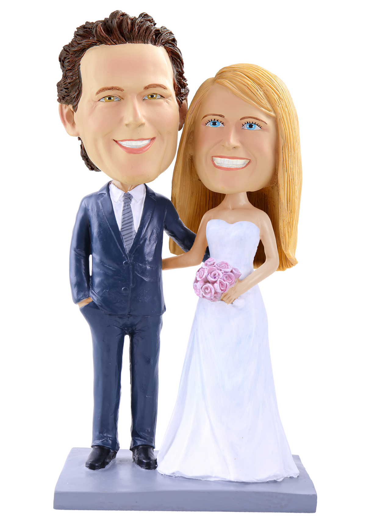 Wedding Couple in Suit and Wedding Dress