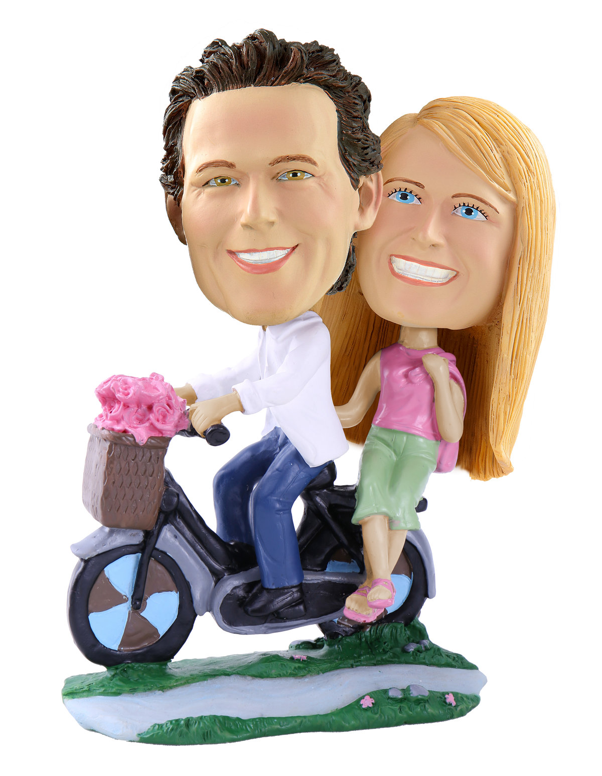 Fun Couple Riding a Bike Together