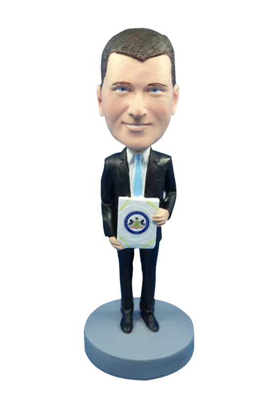 Man in Suit Receiving an Award
