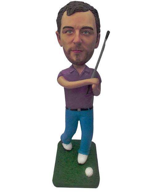 Golfer Watching His Shot