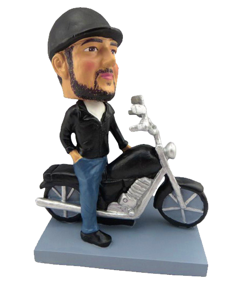 Biker Beside Motorcycle